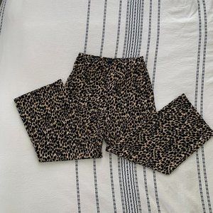 J. Crew Wide Leg Leopard Print Pant